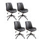 23"W Contemporary Office Chair Adjustable Seat Height Desk Chair Black 4 Piece Set Clearhalo 'furn' 'furn_office_chair' 'Furniture' 'Office Chairs' 'Office Furniture' 'office_chair' 5917315