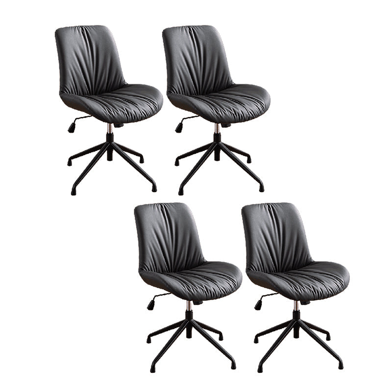 23"W Contemporary Office Chair Adjustable Seat Height Desk Chair Black 4 Piece Set Clearhalo 'furn' 'furn_office_chair' 'Furniture' 'Office Chairs' 'Office Furniture' 'office_chair' 5917315