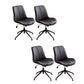 23"W Contemporary Office Chair Adjustable Seat Height Desk Chair Matte Black 4 Piece Set Clearhalo 'furn' 'furn_office_chair' 'Furniture' 'Office Chairs' 'Office Furniture' 'office_chair' 5917317