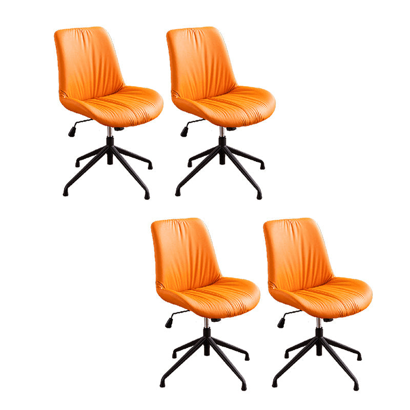 23"W Contemporary Office Chair Adjustable Seat Height Desk Chair Orange 4 Piece Set Clearhalo 'furn' 'furn_office_chair' 'Furniture' 'Office Chairs' 'Office Furniture' 'office_chair' 5917325