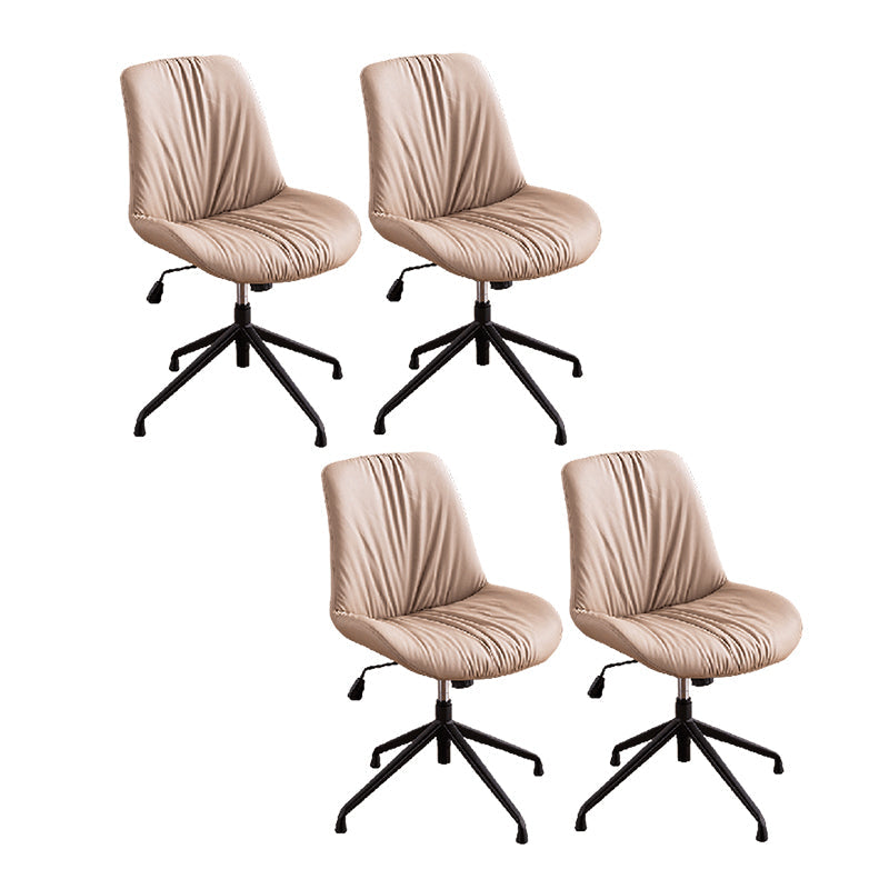 23"W Contemporary Office Chair Adjustable Seat Height Desk Chair Brown 4 Piece Set Clearhalo 'furn' 'furn_office_chair' 'Furniture' 'Office Chairs' 'Office Furniture' 'office_chair' 5917326