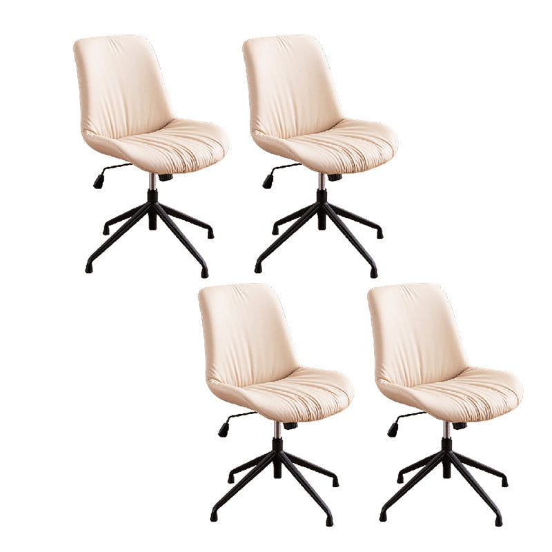 23"W Contemporary Office Chair Adjustable Seat Height Desk Chair Off-White 4 Piece Set Clearhalo 'furn' 'furn_office_chair' 'Furniture' 'Office Chairs' 'Office Furniture' 'office_chair' 5917327