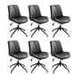 23"W Contemporary Office Chair Adjustable Seat Height Desk Chair Black 6 Piece Set Clearhalo 'furn' 'furn_office_chair' 'Furniture' 'Office Chairs' 'Office Furniture' 'office_chair' 5917328