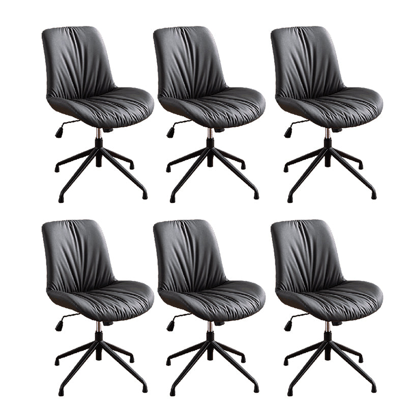 23"W Contemporary Office Chair Adjustable Seat Height Desk Chair Black 6 Piece Set Clearhalo 'furn' 'furn_office_chair' 'Furniture' 'Office Chairs' 'Office Furniture' 'office_chair' 5917328