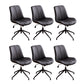 23"W Contemporary Office Chair Adjustable Seat Height Desk Chair Matte Black 6 Piece Set Clearhalo 'furn' 'furn_office_chair' 'Furniture' 'Office Chairs' 'Office Furniture' 'office_chair' 5917329