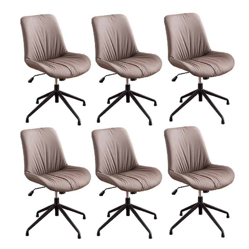 23"W Contemporary Office Chair Adjustable Seat Height Desk Chair Light Coffee 6 Piece Set Clearhalo 'furn' 'furn_office_chair' 'Furniture' 'Office Chairs' 'Office Furniture' 'office_chair' 5917332
