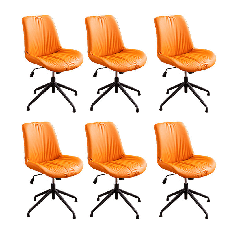23"W Contemporary Office Chair Adjustable Seat Height Desk Chair Orange 6 Piece Set Clearhalo 'furn' 'furn_office_chair' 'Furniture' 'Office Chairs' 'Office Furniture' 'office_chair' 5917333