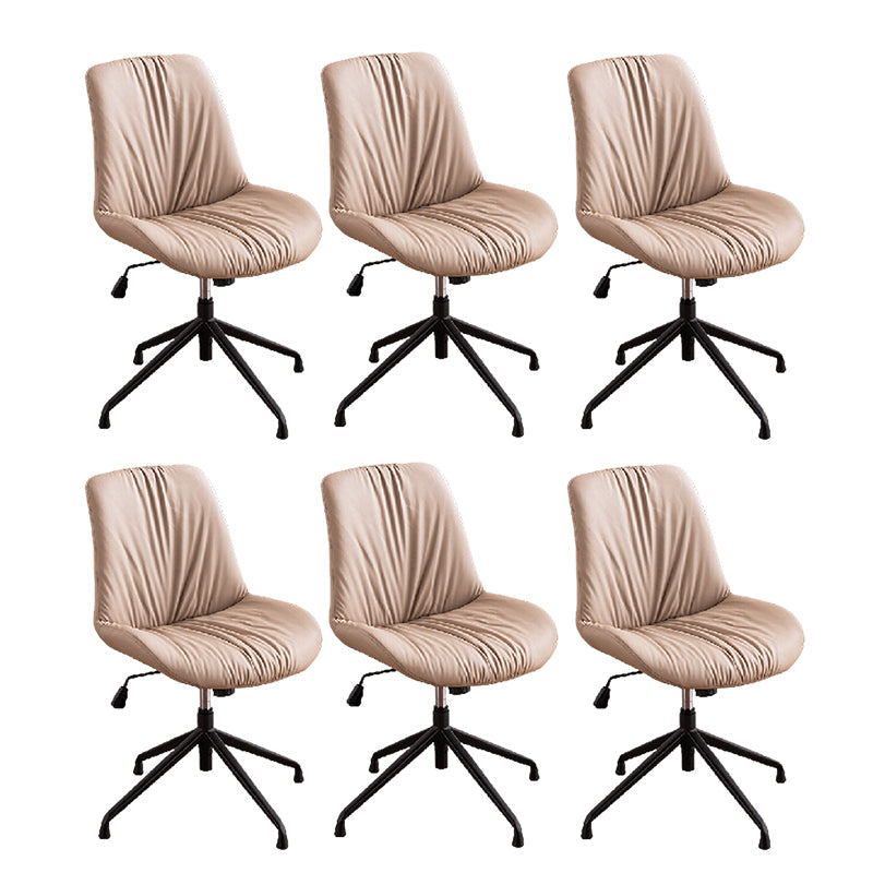 23"W Contemporary Office Chair Adjustable Seat Height Desk Chair Brown 6 Piece Set Clearhalo 'furn' 'furn_office_chair' 'Furniture' 'Office Chairs' 'Office Furniture' 'office_chair' 5917334