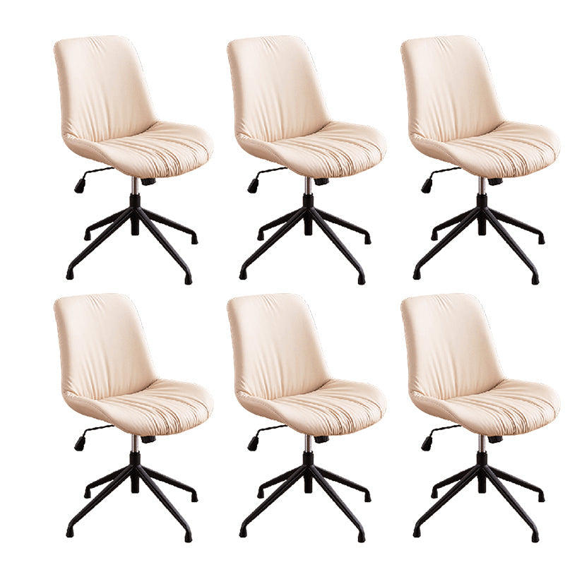 23"W Contemporary Office Chair Adjustable Seat Height Desk Chair Off-White 6 Piece Set Clearhalo 'furn' 'furn_office_chair' 'Furniture' 'Office Chairs' 'Office Furniture' 'office_chair' 5917335