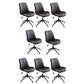 23"W Contemporary Office Chair Adjustable Seat Height Desk Chair Matte Black 8 Piece Set Clearhalo 'furn' 'furn_office_chair' 'Furniture' 'Office Chairs' 'Office Furniture' 'office_chair' 5917337