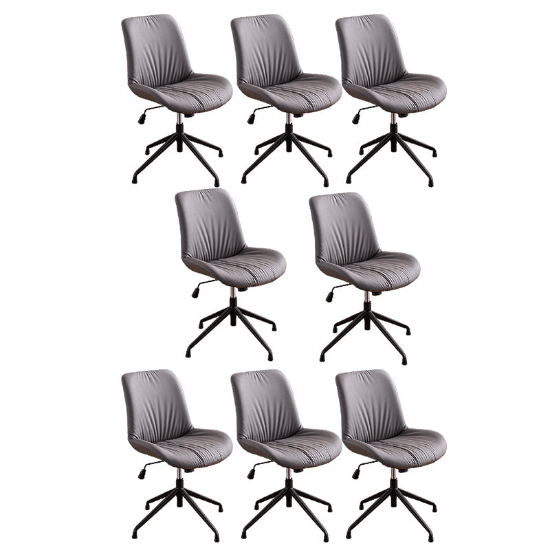 23"W Contemporary Office Chair Adjustable Seat Height Desk Chair Grey 8 Piece Set Clearhalo 'furn' 'furn_office_chair' 'Furniture' 'Office Chairs' 'Office Furniture' 'office_chair' 5917338