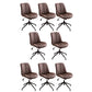 23"W Contemporary Office Chair Adjustable Seat Height Desk Chair Dark Coffee 8 Piece Set Clearhalo 'furn' 'furn_office_chair' 'Furniture' 'Office Chairs' 'Office Furniture' 'office_chair' 5917339