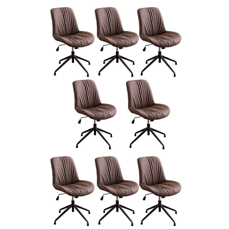 23"W Contemporary Office Chair Adjustable Seat Height Desk Chair Dark Coffee 8 Piece Set Clearhalo 'furn' 'furn_office_chair' 'Furniture' 'Office Chairs' 'Office Furniture' 'office_chair' 5917339