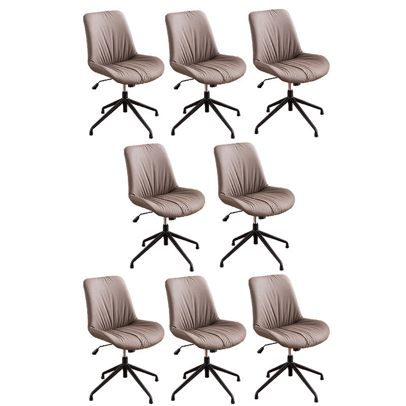 23"W Contemporary Office Chair Adjustable Seat Height Desk Chair Light Coffee 8 Piece Set Clearhalo 'furn' 'furn_office_chair' 'Furniture' 'Office Chairs' 'Office Furniture' 'office_chair' 5917340