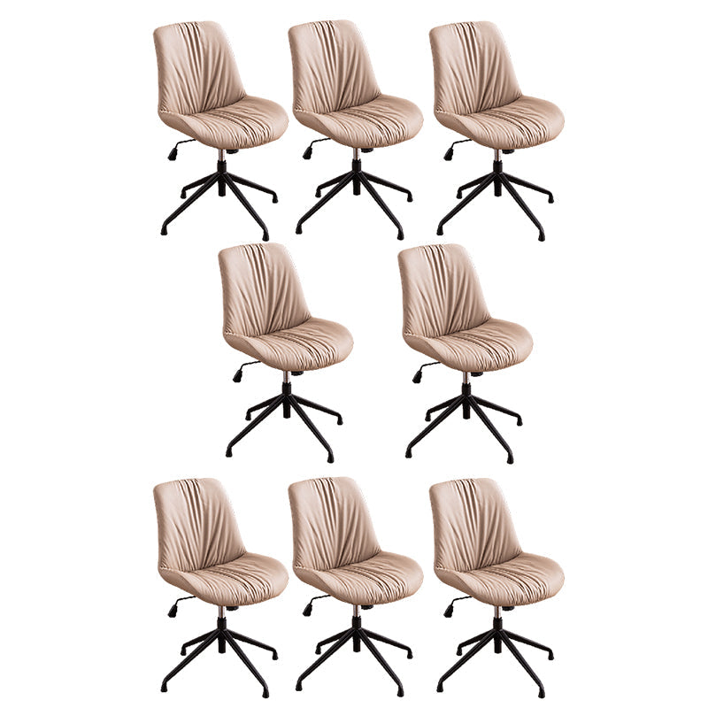 23"W Contemporary Office Chair Adjustable Seat Height Desk Chair Brown 8 Piece Set Clearhalo 'furn' 'furn_office_chair' 'Furniture' 'Office Chairs' 'Office Furniture' 'office_chair' 5917342