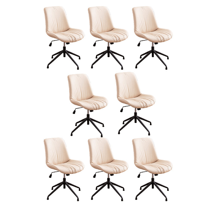 23"W Contemporary Office Chair Adjustable Seat Height Desk Chair Off-White 8 Piece Set Clearhalo 'furn' 'furn_office_chair' 'Furniture' 'Office Chairs' 'Office Furniture' 'office_chair' 5917343