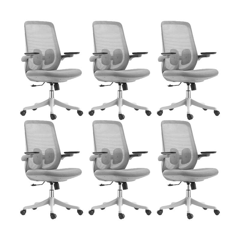 Contemporary Office Chair High Back Lumbar Support Desk Chair Grey 6 Piece Set Clearhalo 'furn' 'furn_office_chair' 'Furniture' 'Office Chairs' 'Office Furniture' 'office_chair' 5917471