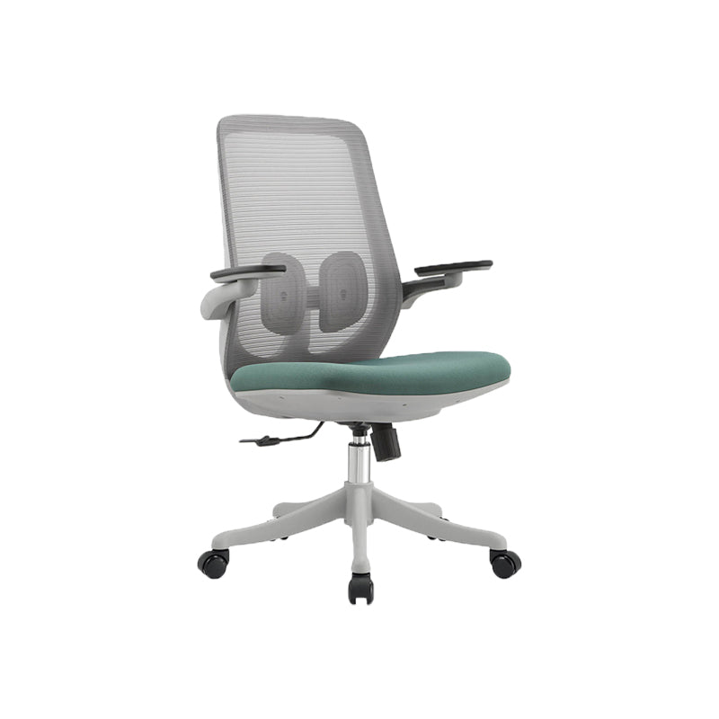 Contemporary Office Chair High Back Lumbar Support Desk Chair Gray-Green 1 Piece Clearhalo 'furn' 'furn_office_chair' 'Furniture' 'Office Chairs' 'Office Furniture' 'office_chair' 5917473