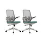 Contemporary Office Chair High Back Lumbar Support Desk Chair Gray-Green 2 Piece Set Clearhalo 'furn' 'furn_office_chair' 'Furniture' 'Office Chairs' 'Office Furniture' 'office_chair' 5917474