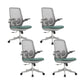 Contemporary Office Chair High Back Lumbar Support Desk Chair Gray-Green 4 Piece Set Clearhalo 'furn' 'furn_office_chair' 'Furniture' 'Office Chairs' 'Office Furniture' 'office_chair' 5917475