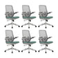 Contemporary Office Chair High Back Lumbar Support Desk Chair Gray-Green 6 Piece Set Clearhalo 'furn' 'furn_office_chair' 'Furniture' 'Office Chairs' 'Office Furniture' 'office_chair' 5917476