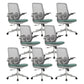 Contemporary Office Chair High Back Lumbar Support Desk Chair Gray-Green 8 Piece Set Clearhalo 'furn' 'furn_office_chair' 'Furniture' 'Office Chairs' 'Office Furniture' 'office_chair' 5917477