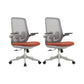 Contemporary Office Chair High Back Lumbar Support Desk Chair Gray-Orange 2 Piece Set Clearhalo 'furn' 'furn_office_chair' 'Furniture' 'Office Chairs' 'Office Furniture' 'office_chair' 5917479