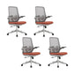 Contemporary Office Chair High Back Lumbar Support Desk Chair Gray-Orange 4 Piece Set Clearhalo 'furn' 'furn_office_chair' 'Furniture' 'Office Chairs' 'Office Furniture' 'office_chair' 5917480