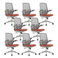 Contemporary Office Chair High Back Lumbar Support Desk Chair Gray-Orange 8 Piece Set Clearhalo 'furn' 'furn_office_chair' 'Furniture' 'Office Chairs' 'Office Furniture' 'office_chair' 5917482