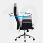 Fauteuil contemporain à hauteur de siège réglable, chaise de bureau en cuir noir