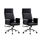 Fauteuil contemporain à hauteur de siège réglable, chaise de bureau en cuir noir