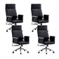 Fauteuil contemporain à hauteur de siège réglable, chaise de bureau en cuir noir