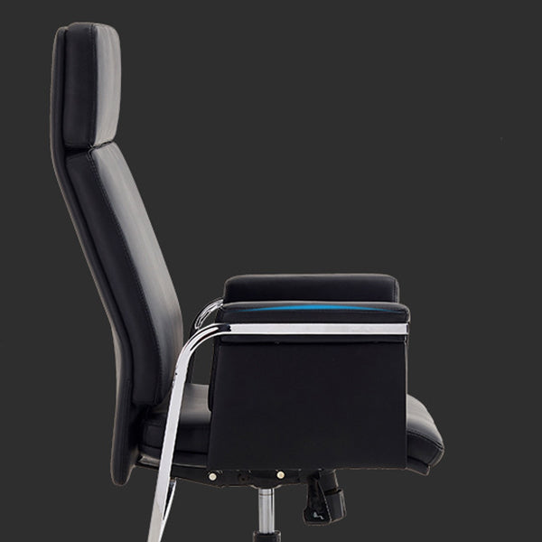 Fauteuil contemporain à hauteur de siège réglable, chaise de bureau en cuir noir