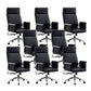 Fauteuil contemporain à hauteur de siège réglable, chaise de bureau en cuir noir