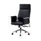 Fauteuil contemporain à hauteur de siège réglable, chaise de bureau en cuir noir