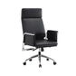 Fauteuil contemporain à hauteur de siège réglable, chaise de bureau en cuir noir
