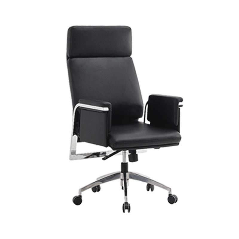 Fauteuil contemporain à hauteur de siège réglable, chaise de bureau en cuir noir