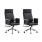Fauteuil contemporain à hauteur de siège réglable, chaise de bureau en cuir noir