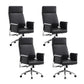 Fauteuil contemporain à hauteur de siège réglable, chaise de bureau en cuir noir