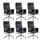 Fauteuil contemporain à hauteur de siège réglable, chaise de bureau en cuir noir