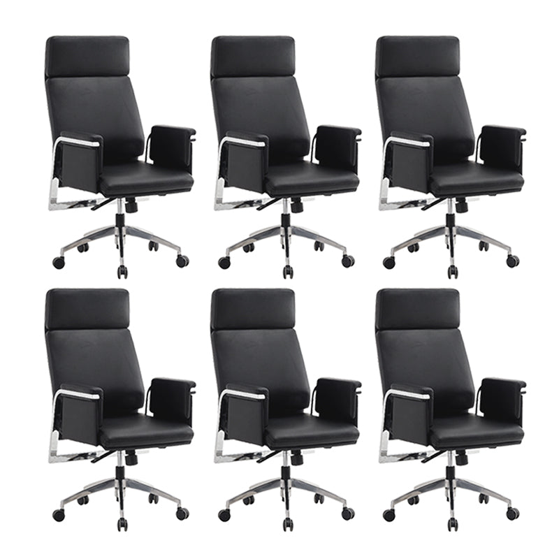 Fauteuil contemporain à hauteur de siège réglable, chaise de bureau en cuir noir