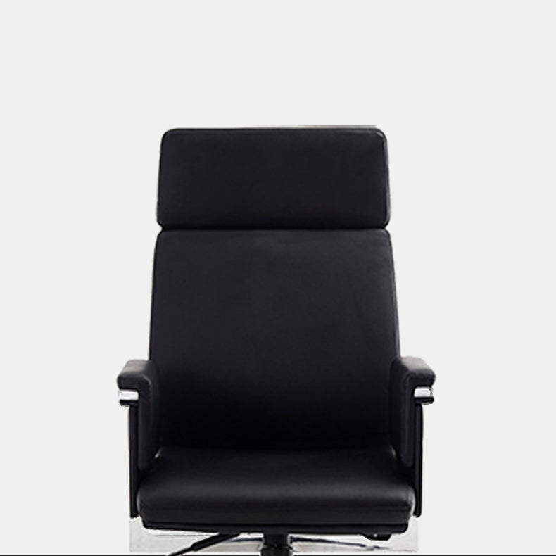 Fauteuil contemporain à hauteur de siège réglable, chaise de bureau en cuir noir