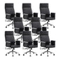 Fauteuil contemporain à hauteur de siège réglable, chaise de bureau en cuir noir