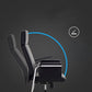 Fauteuil contemporain à hauteur de siège réglable, chaise de bureau en cuir noir