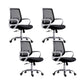 Mid-Back Office Chair Contemporary Ergonomic Arms Included Desk Chair White-Black 4 Piece Set Star Base Clearhalo 'furn' 'furn_office_chair' 'Furniture' 'Office Chairs' 'Office Furniture' 'office_chair' 5917509