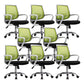 Mid-Back Office Chair Contemporary Ergonomic Arms Included Desk Chair White-Green 8 Piece Set Star Base Clearhalo 'furn' 'furn_office_chair' 'Furniture' 'Office Chairs' 'Office Furniture' 'office_chair' 5917532