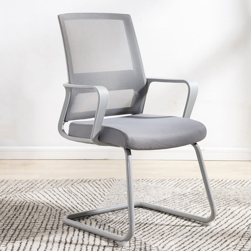 Modern Fixed Arms Office Chair Breathable AirGrid No Wheels Chair Grey 1 Piece Clearhalo 'furn' 'furn_office_chair' 'Furniture' 'Office Chairs' 'Office Furniture' 'office_chair' 5917550