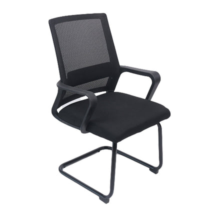 Modern Fixed Arms Office Chair Breathable AirGrid No Wheels Chair Black 1 Piece Clearhalo 'furn' 'furn_office_chair' 'Furniture' 'Office Chairs' 'Office Furniture' 'office_chair' 5917551