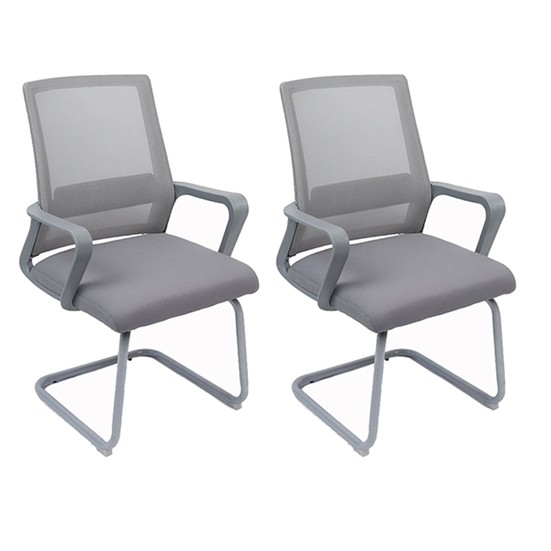 Modern Fixed Arms Office Chair Breathable AirGrid No Wheels Chair Grey 2 Piece Set Clearhalo 'furn' 'furn_office_chair' 'Furniture' 'Office Chairs' 'Office Furniture' 'office_chair' 5917554