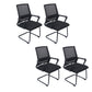 Modern Fixed Arms Office Chair Breathable AirGrid No Wheels Chair Black 4 Piece Set Clearhalo 'furn' 'furn_office_chair' 'Furniture' 'Office Chairs' 'Office Furniture' 'office_chair' 5917557